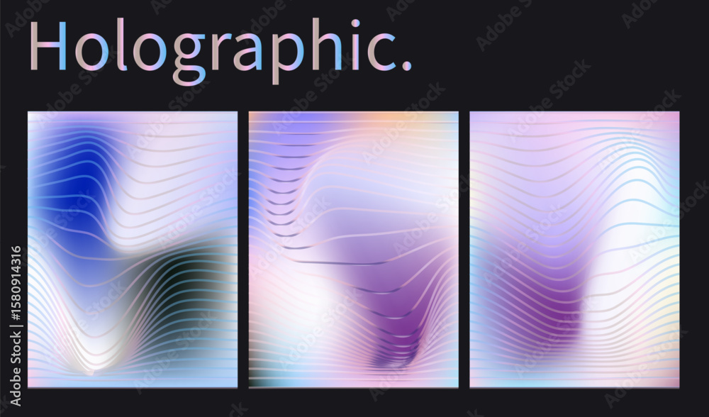 Poster vector illustration features a minimalist abstract design with wavy, flowing lines creating a 3d eff
