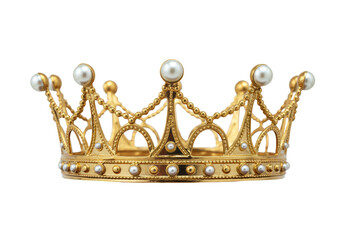 Isolated Golden Crown with Pearl Embellishments © Matteo