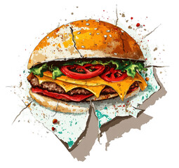hamburger on a plate