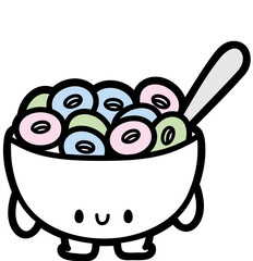 cute breakfast chibi