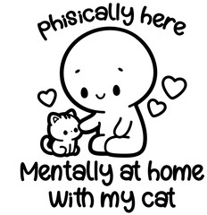 cute cat lover people design - layered cut file - cat mom love clipart