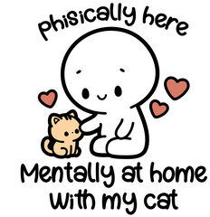 cute cat lover people design - layered cut file - cat mom love clipart