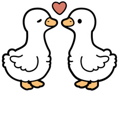 cute goose couple in love