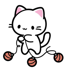 Cute Cat With Ornament