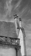 Detail of the facade of a Gothic church in France