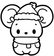 cute winter mouse - layered cut file - christmas clip art