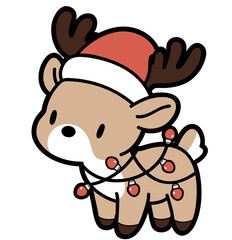 cute christmas reindeer - layered cut file - xmas clip art