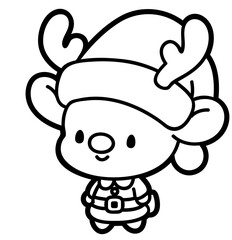 cute cartoon rudolph reindeer - layered cut file - christmas sticker