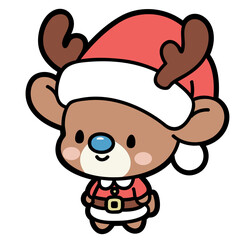 cute cartoon rudolph reindeer - layered cut file - christmas sticker