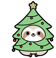cute christmas sloth © giulia