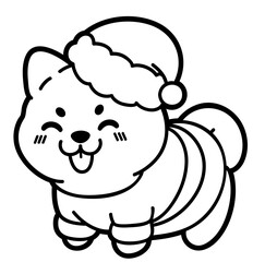 cute christmas santa shiba puppy