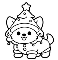 cute christmas corgi