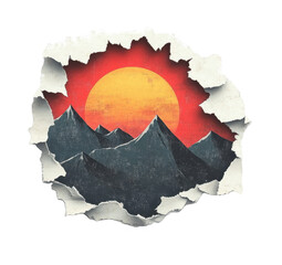 vector illustration of a mountain landscape