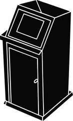 newspaper vending box on white background.eps