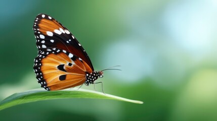 Fototapeta premium Butterfly on Leaf - Nature, Insect, Beauty