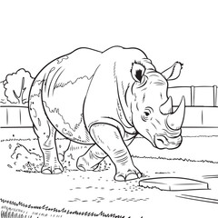Vector cartoon illustration of a animal 