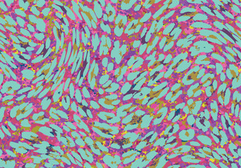 Grunge fluid style abstract movement liquid form animal skin shape dots, fashionable stylish, trendy, vivid and warm color sets suitable for printing on surface, all over print leopard, cheetah skin  © hilmi
