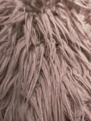 Close up of soft brown textured fur fabric