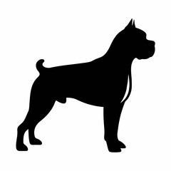 Cane corso silhouette vector image of italian mastiff dog breed for pet lovers and designers