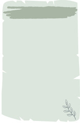 A blank section similar to ww8, with a decorative leaf in the lower right and soft jagged edges for rustic charm.