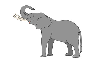 vector cartoon animal isolated on transparent background. flat style black outline