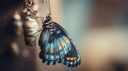 Butterfly Emerging From Chrysalis