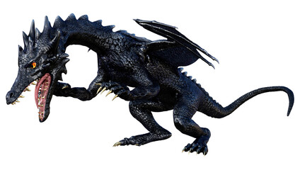 Fototapeta premium 3D Rendering Fairy Tale Dragon on White