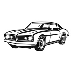 Obraz premium Classic coupe automobile with bold lines classic car
