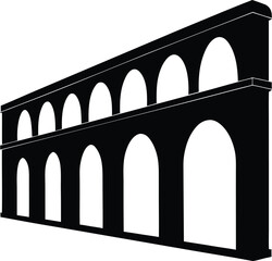 roman aqueduct on white background.eps