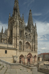 Elevation of Burgos Cathedral built in the French Gothic style 