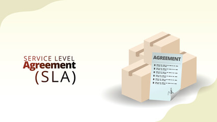 service level agreement SLA concept . Agreement on service levels between provider and client. supply chain managemnt isometric 3d style vector illustration