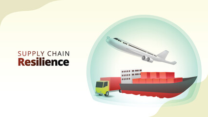 scmsupply chain resilience concept. supply chain managemnt isometric 3d style vector illustration