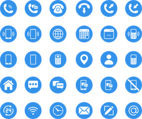 Business Card Contact Information Icon Collection. Contact information icons set name, location, phone, home, map pin, email and web address. PNG or vector