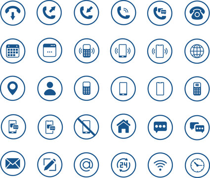 Business Card Contact Information Icon Collection. Contact information icons set name, location, phone, home, map pin, email and web address. PNG or vector