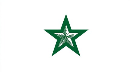Obraz premium Esperanto Flag with Green Star Symbol on White Background