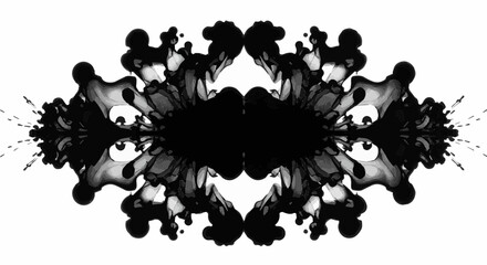 Obraz premium Symmetrical abstract ink blot design, a visual metaphor for psychological assessment
