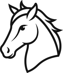 hourse head outline  vector illustration on white back