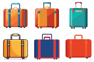 Collection of Colorful Travel Luggage for your convenience vector illustrations