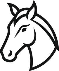 hourse head outline  vector illustration on white back