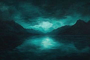 Fototapeta premium A mystical teal landscape