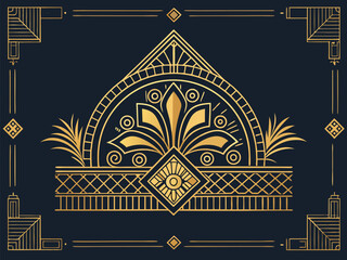 Victorian elegance in a golden floral vintage frame vector ornament for your card invitation design