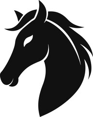 hourse head silhouette vector illustration on white back
