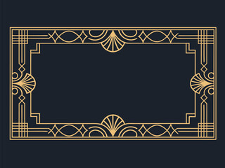 Vintage gold floral pattern frame with ornate black vector decoration for antique paper art