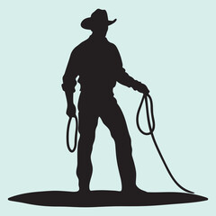 Lasso Cowboy Silhouette Icon Design