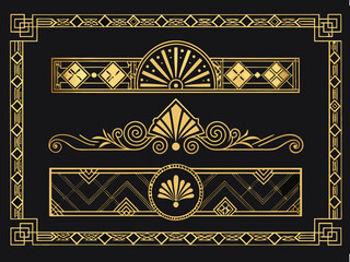 Gold vector label with ornate floral art and elegant retro scroll frame decoration