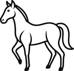 horse outline vector illustration on white background
