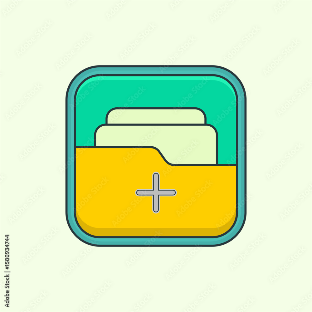 Poster add folder icon. icon related to design elements. suitable for web site, app, user interfaces,elemen