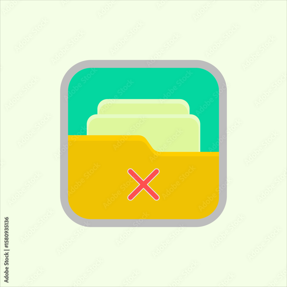 Fototapete delete folder icon. icon related to design elements. suitable for web site, app, user interfaces,ele