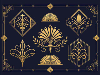 A royal vintage floral gold ornament frame illustration with an elegant Victorian pattern design perfect for invitations or cards