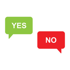 yes and no bubble talk icon vector